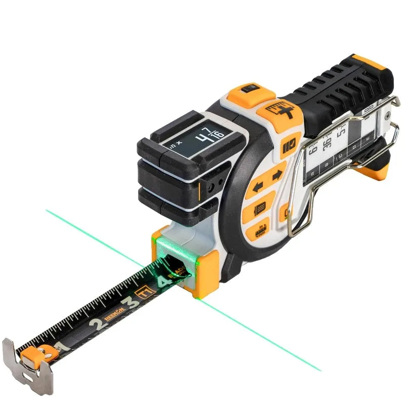 T1 Tomahawk Digital Tape Measure - Professional Accurate Measuring Tool, Green Laser, Measurement Shared Over Bluetooth