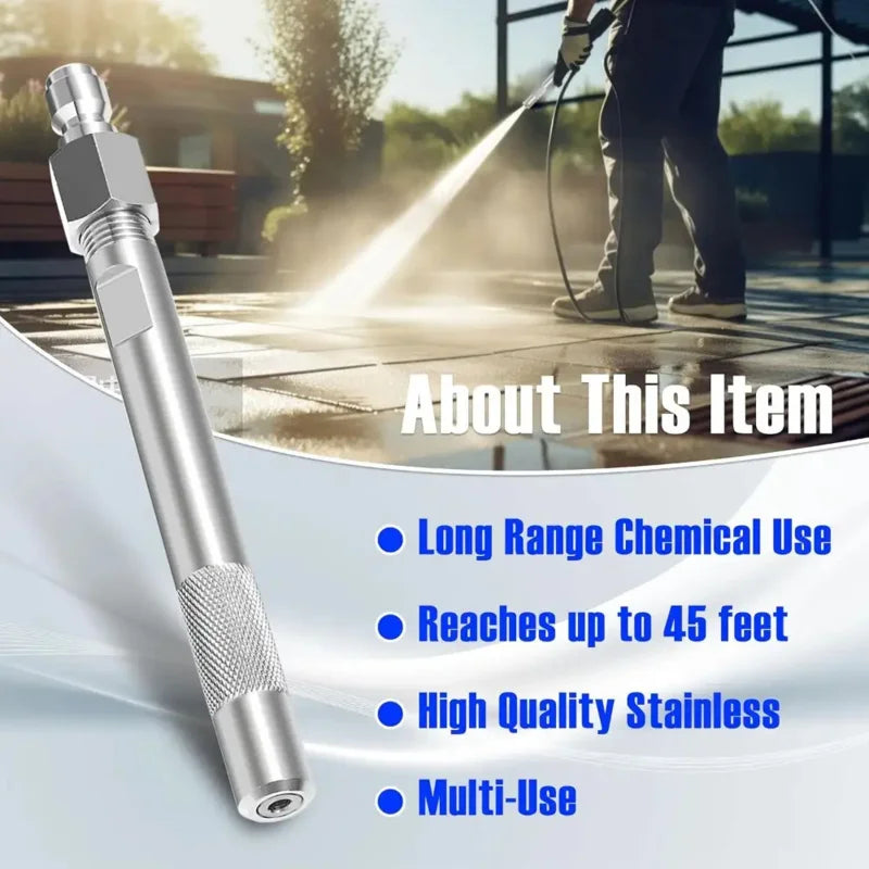 High-Pressure Washer Nozzle - 1/4'' Quick Connect, Stainless Steel, Adjustable 3.0 Orifice, 360° Swivel for 1000-6000 PSI