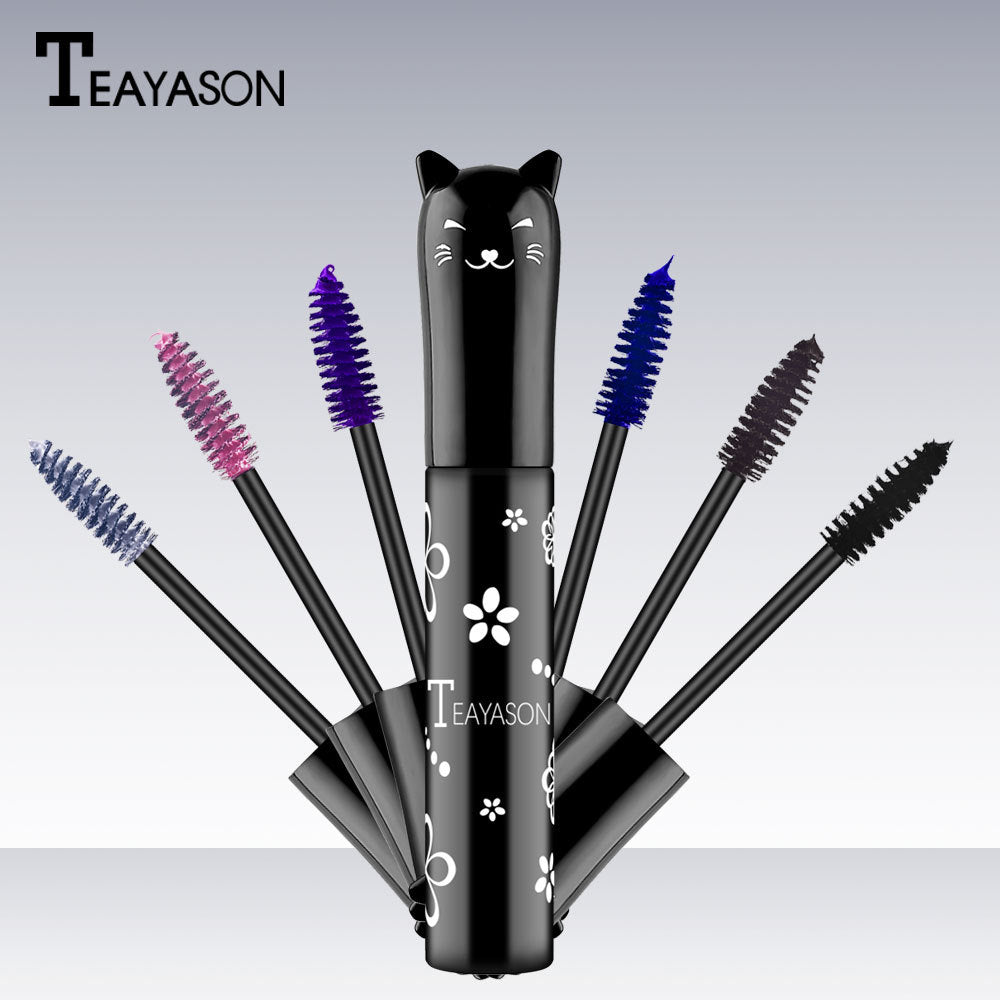 4D Fiber Mascara, Cat Eye Charming Long-Lasting Thick Eyelash Smudge-Proof Waterproof Quick-Drying Eyeliner Makeup Gift For Women Contains Plant Squalane Formula