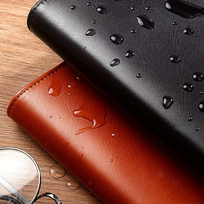 1pc Business Leather Manager Clip A4 Multifunctional Portable Folder Zipper Folder Talk Clip Handover Bag With Notepad Efficient Office Essential Portable Design Double Compartment Document Bag Pen