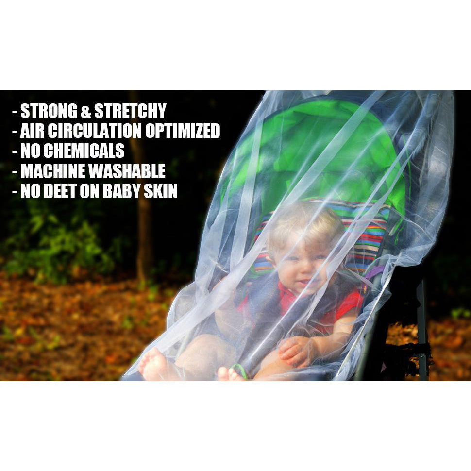Mosquito Net for Stroller - Durable Baby Stroller Mosquito Net - Perfect Bug Net for Strollers, Bassinets, Cradles, Playards, Pack N Plays and Portable Mini Crib (White)