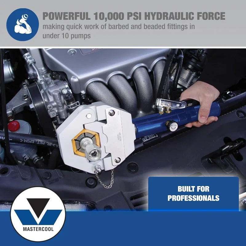 71500-A Hydra-Krimp | The Original Patented Hydraulic A/C Hose Crimper | Crimps #6, #8, #10, #12, And Reduced Barrier