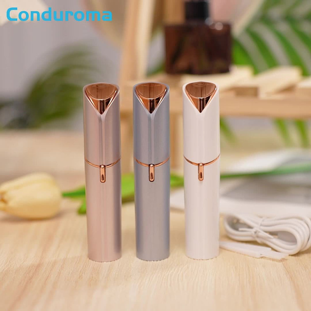 Conduroma Women's Epilator - - Facial Hair Remover & Full Face Epilator with Cable, - Cordless Operation, Design & Lithium-Ion for Home & Travel - Permanent Hair, Sensitive Beige Safe,, - Epilator for Face, Chin, Lips, Bikini