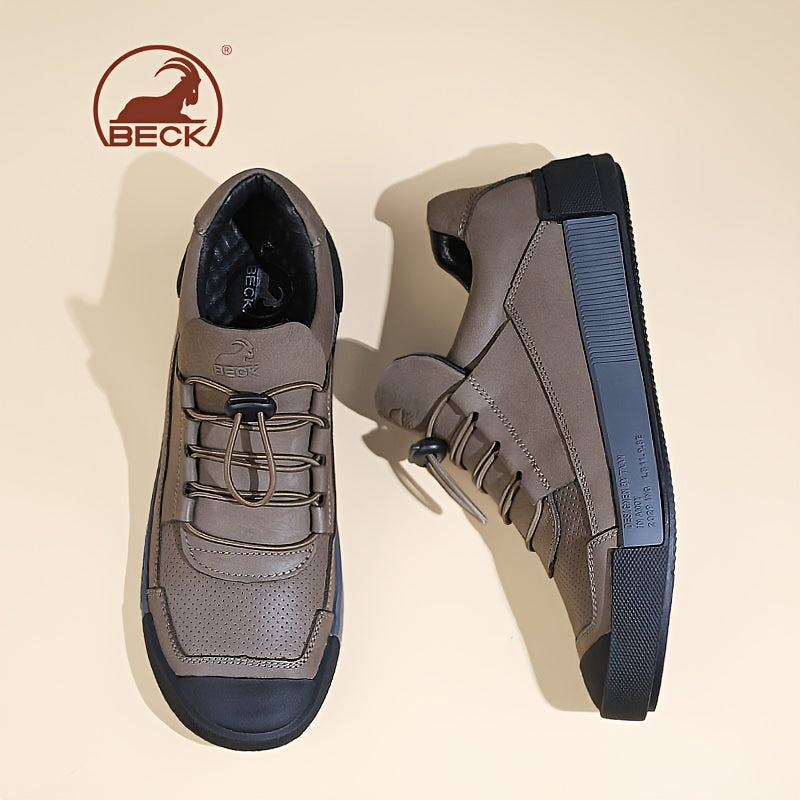 Men's Genuine Leather Lace-Up Shoes - Minimalist Formal & casual Shoes, Cushioned Insole & Non-Slip Rubber Sole for Office, Everyday, Semi-Formal Events - All-Season Everyday dress shoes, Office Footwear, Stylish Footwear, Br