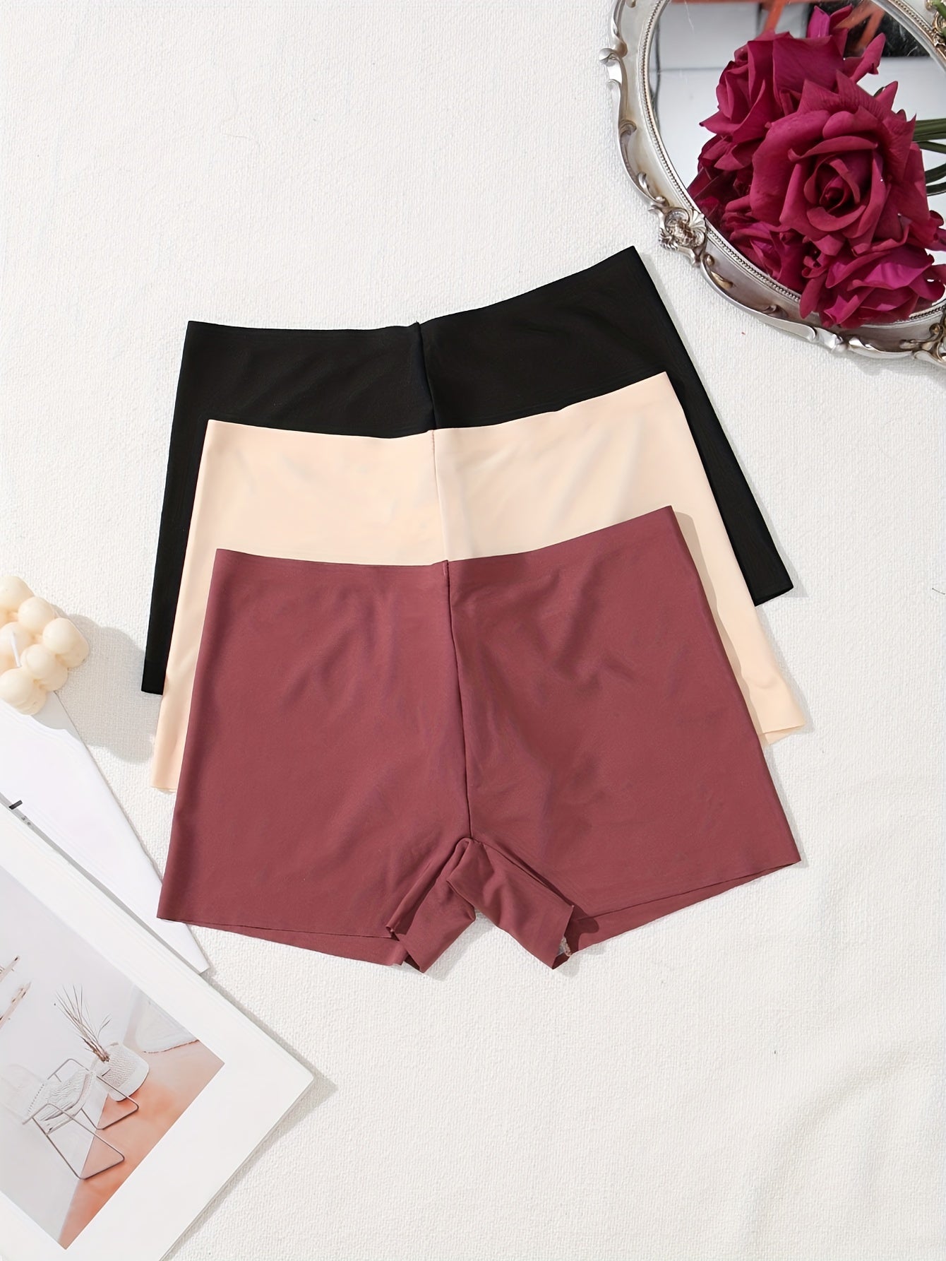 3pcs Soft No Show Boyshort Underwear For Women 3 Pack Soft Seamless Panties Pack