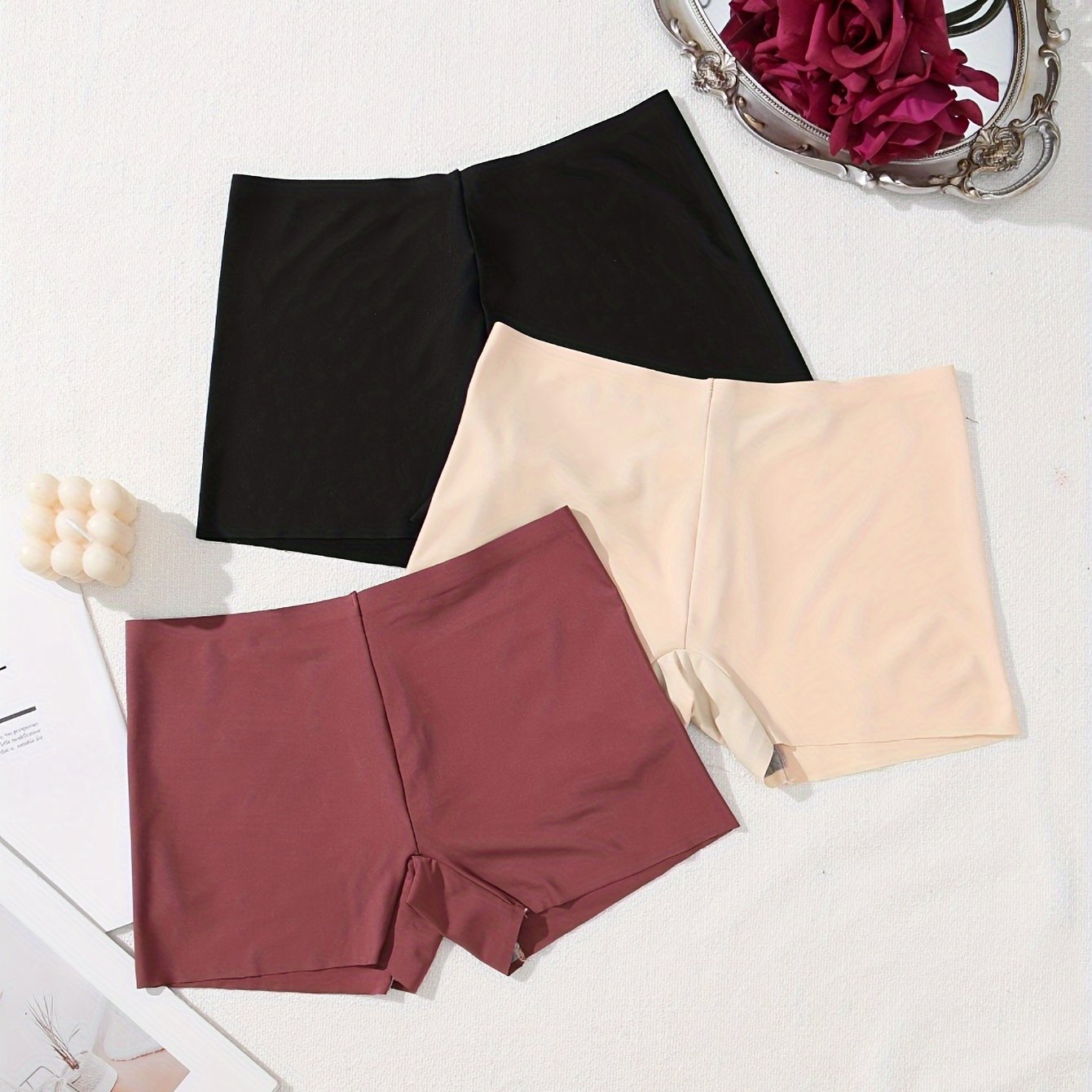3pcs Soft No Show Boyshort Underwear For Women 3 Pack Soft Seamless Panties Pack