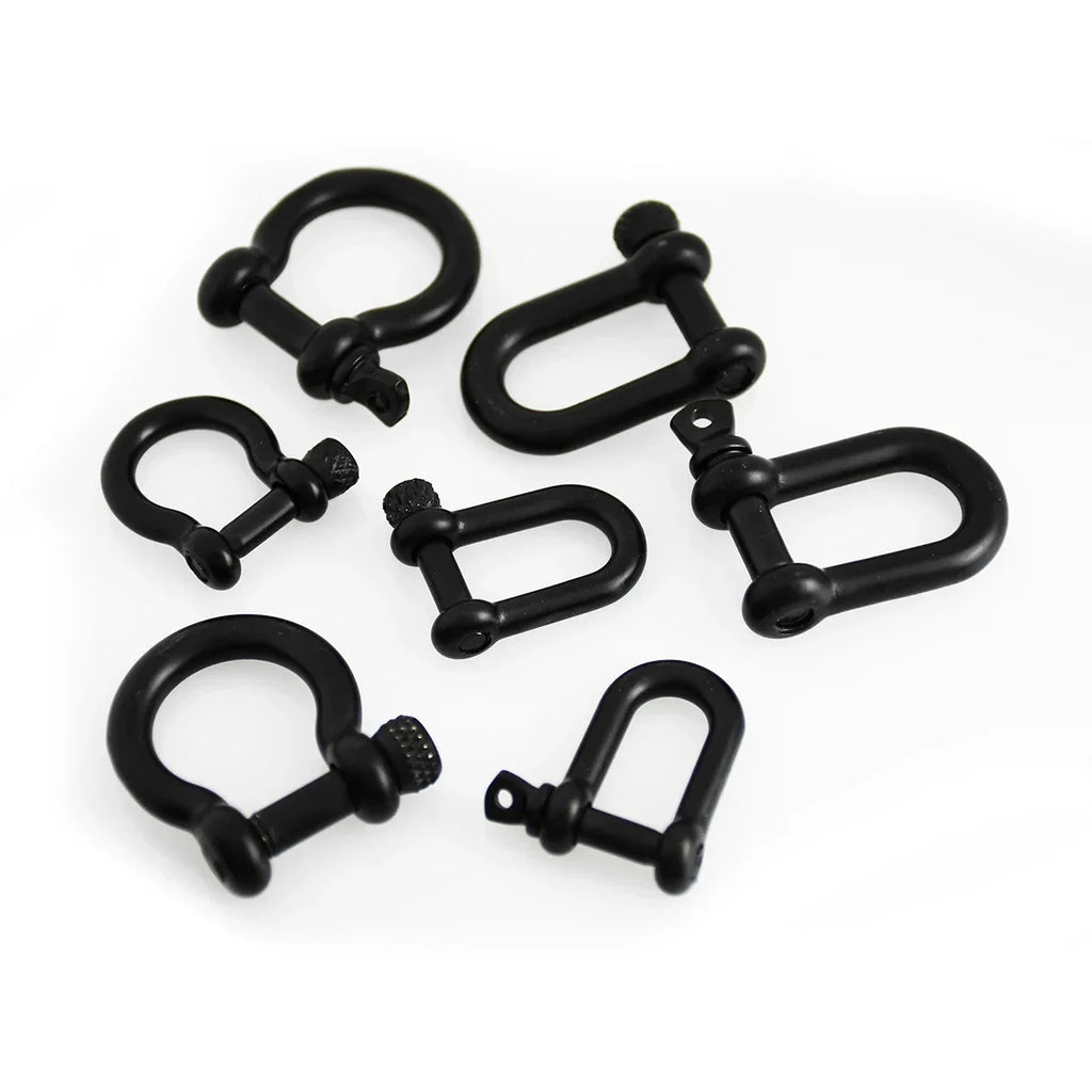Stainless Steel Bow Shape Shackle Carabiner D Ring Fob Key Ring Keychain Hook for Camping Hiking Screw Joint Connector Buckle