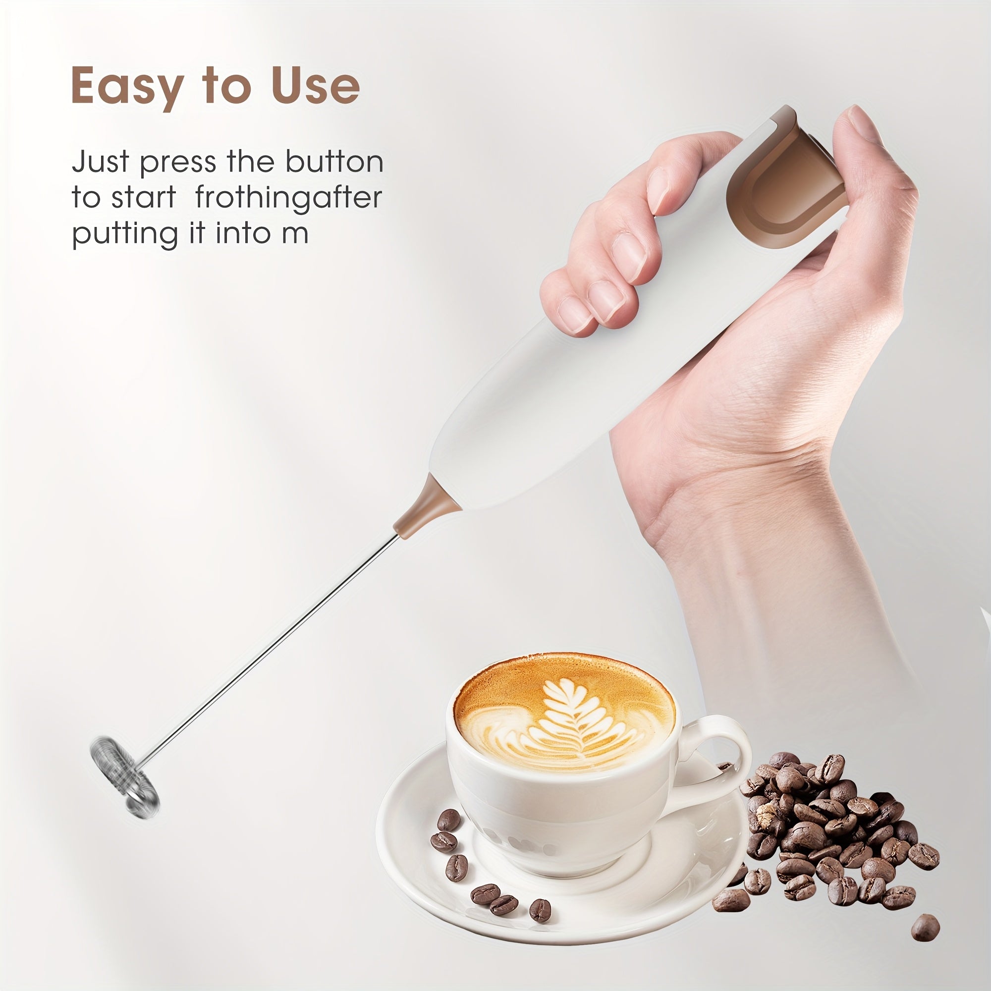 Electric Milk Frother For Perfectly Frothed Coffee And Creamy Cappuccinos Non-Battery