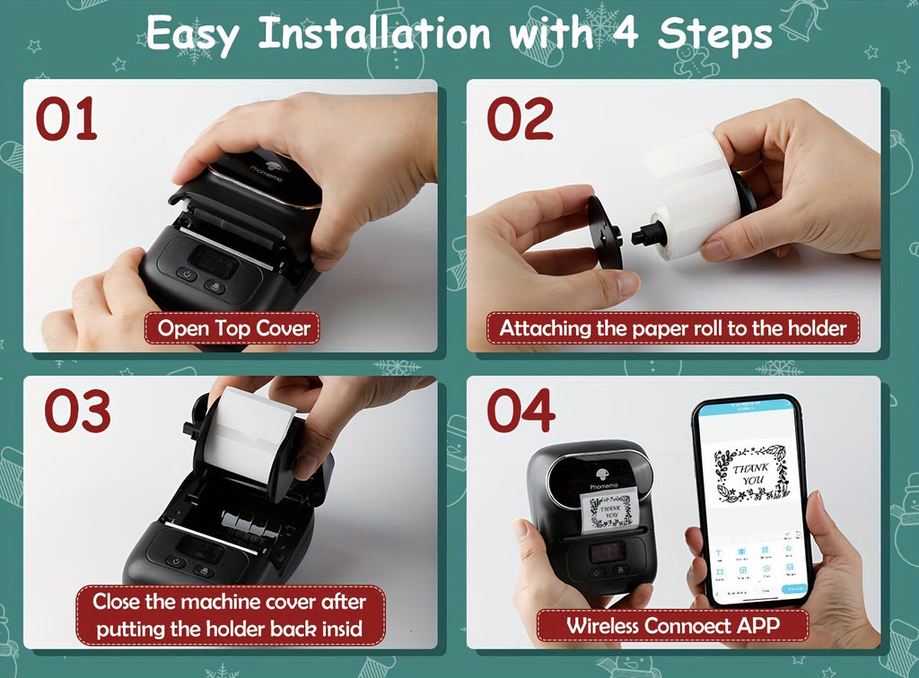 M110 Portable Thermal Bluetooth Printer, Portable Thermal Printer, Thermal Printer Machine, Wireless Printing, Portable Printing, Sleek Thermal Printers, Handheld Printer, Highquality Printing, Reliable Performance, Wireless