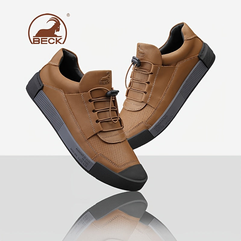 Men's Genuine Leather Lace-Up Shoes - Minimalist Formal & casual Shoes, Cushioned Insole & Non-Slip Rubber Sole for Office, Everyday, Semi-Formal Events - All-Season Everyday dress shoes, Office Footwear, Stylish Footwear, Br