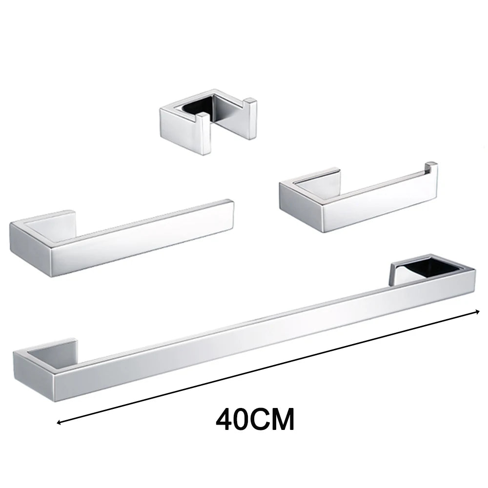 Bathroom Accessories Set Toilet Roll Paper Towel Holder Hook Bar Stainless Steel Bedroom Wall Mounted Kitchen Bath Hardware Kit