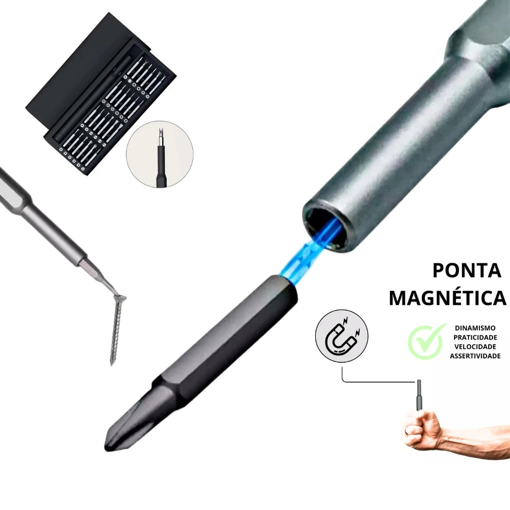 24 Pieces Precision Magnetic Key Tool Game Kit + Aluminum Alloy Pen with Black Organizer Box