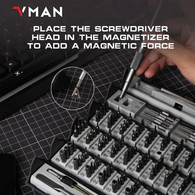 VMAN TOOLS 128 in 1 Magnetic Screwdriver Set Precision Multi Hand Tool Torx Hex Screw Drivers