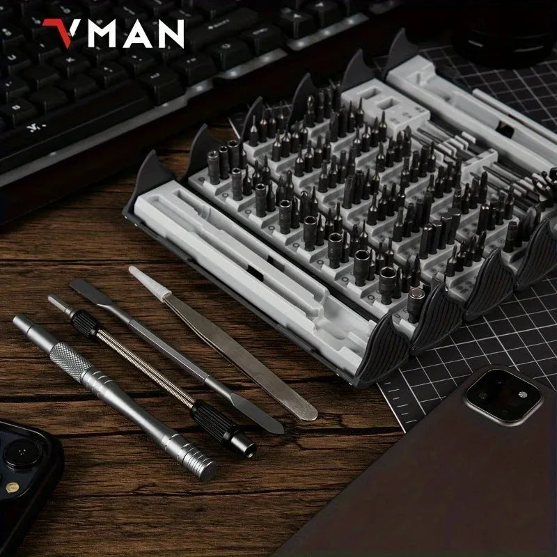 VMAN TOOLS 128 in 1 Magnetic Screwdriver Set Precision Multi Hand Tool Torx Hex Screw Drivers