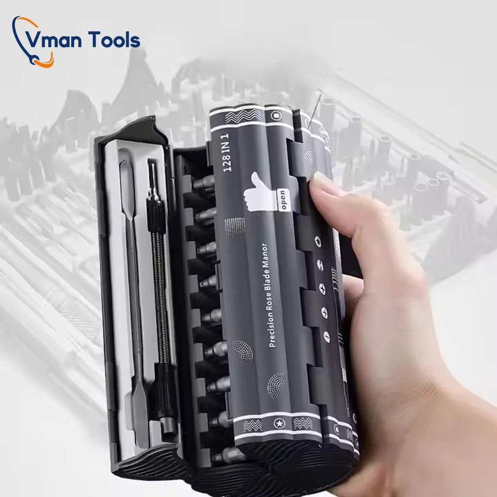 VMAN TOOLS 128 in 1 Multi Functional Screwdriver Set Portable Precision Hand Screw Drivers Kit Mobile Phone Repair Tools