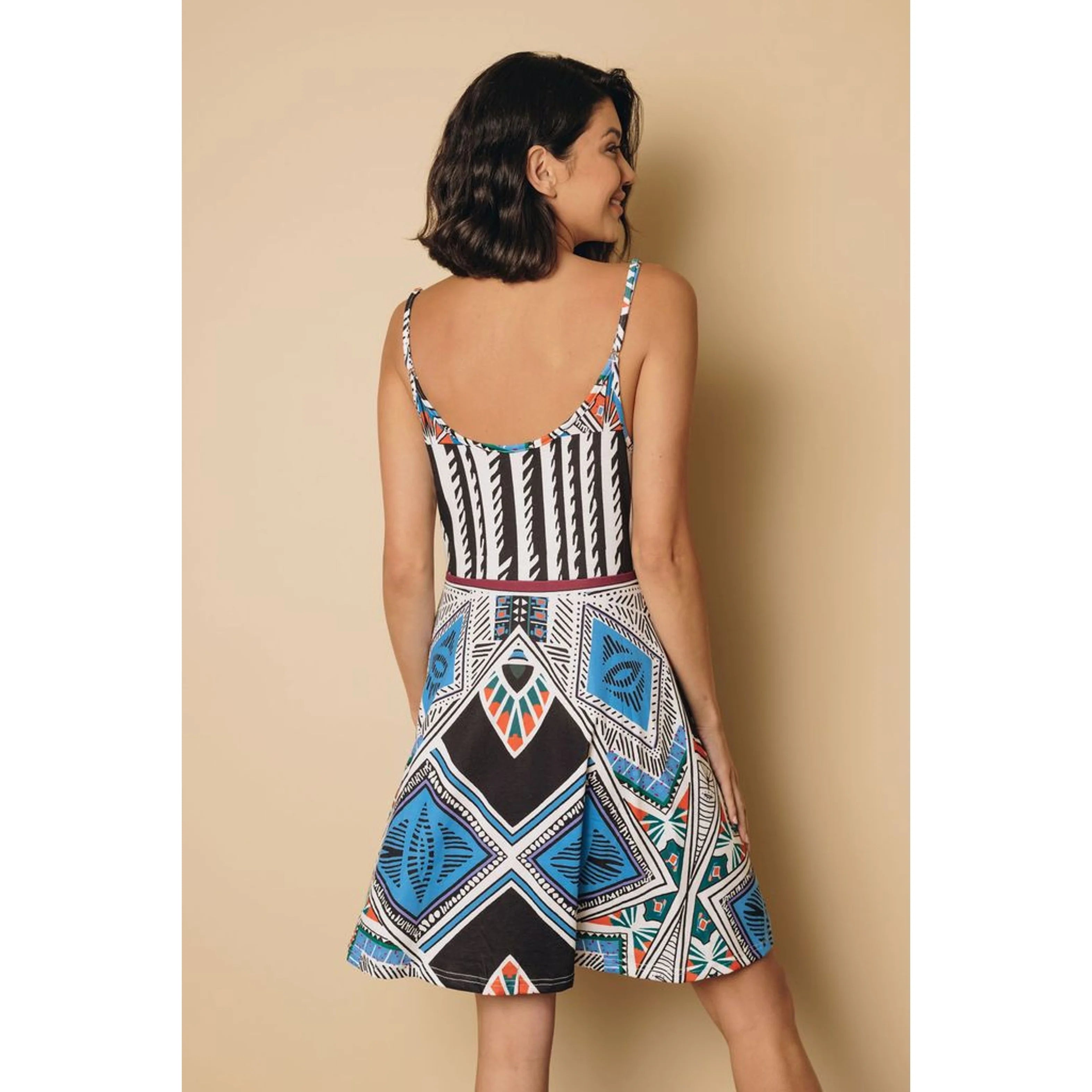 TD Breakeven Boho Dress Elegent Trendy Floral Short Dress for Women Free Size Empire Waistline Spandex Material Tassel for Day