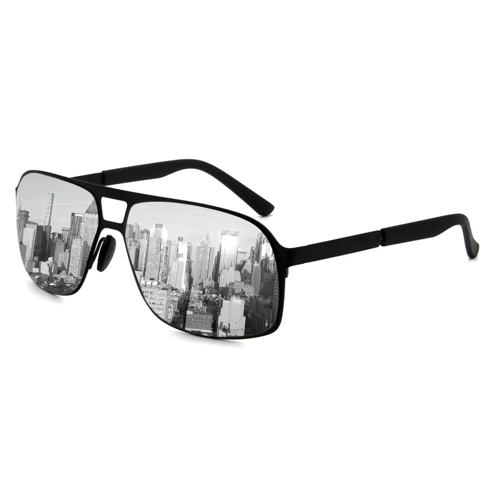 New Sunglasses Double Beam Stainless Steel Sunglasses Personalized UV Protection Men's Sunglasses