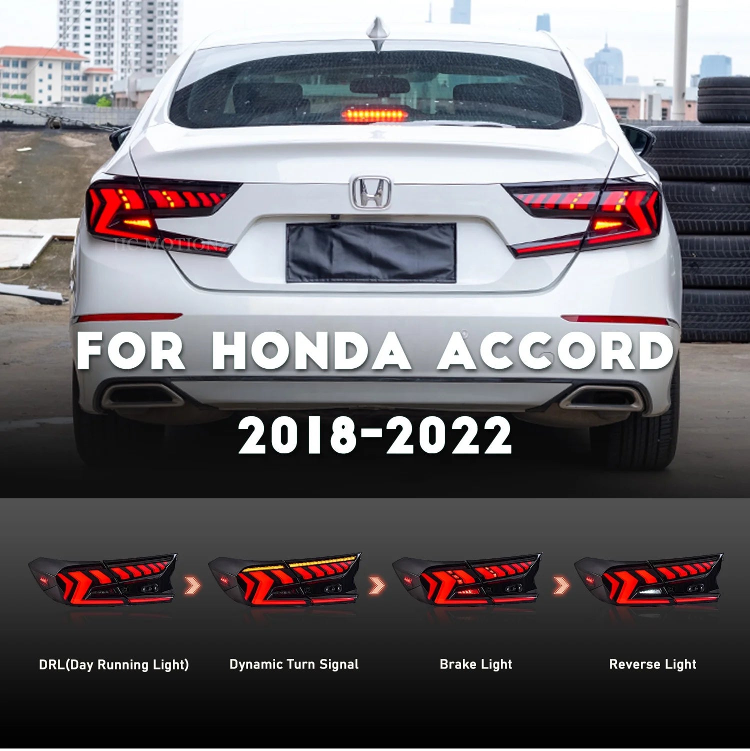 HCMOTIONZ Support for US shipments Rear Lamps Accessories Auto Back Lights 2018-2022 LED Tail Lights for Honda Accord