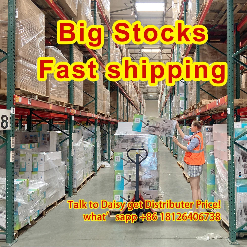 USA in Stock E26 20 Inch 7 ABS Blade Cage Ceiling Fan Simple Mute Ceiling Fan Light With Remote Control