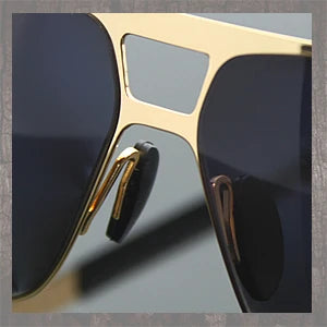 New Sunglasses Double Beam Stainless Steel Sunglasses Personalized UV Protection Men's Sunglasses