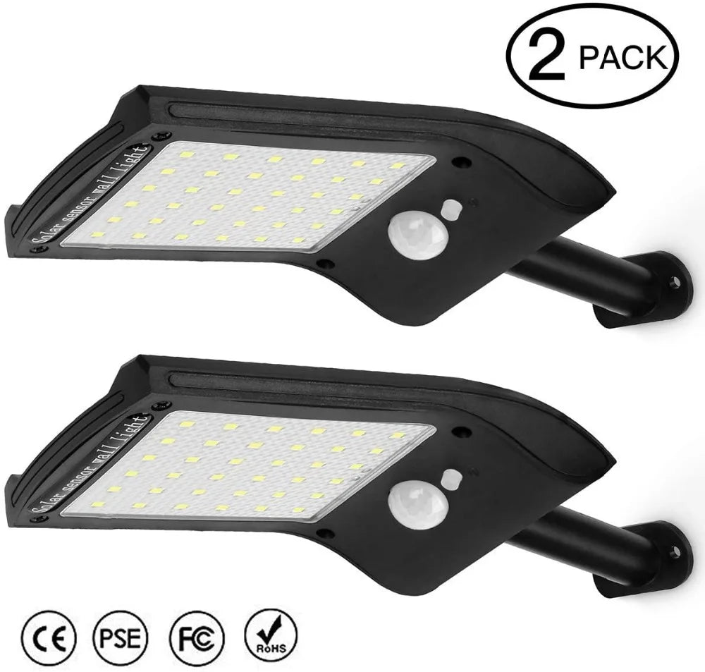 Solar Lights Outdoor LED Solar Powered Security Lights Motion Sensor Wall Lamp Bright Waterproof Solar Lamp with 180° Adjustable