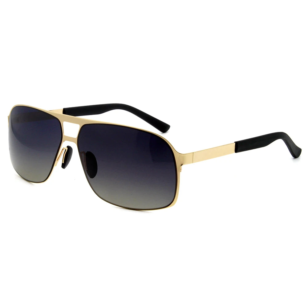 New Sunglasses Double Beam Stainless Steel Sunglasses Personalized UV Protection Men's Sunglasses