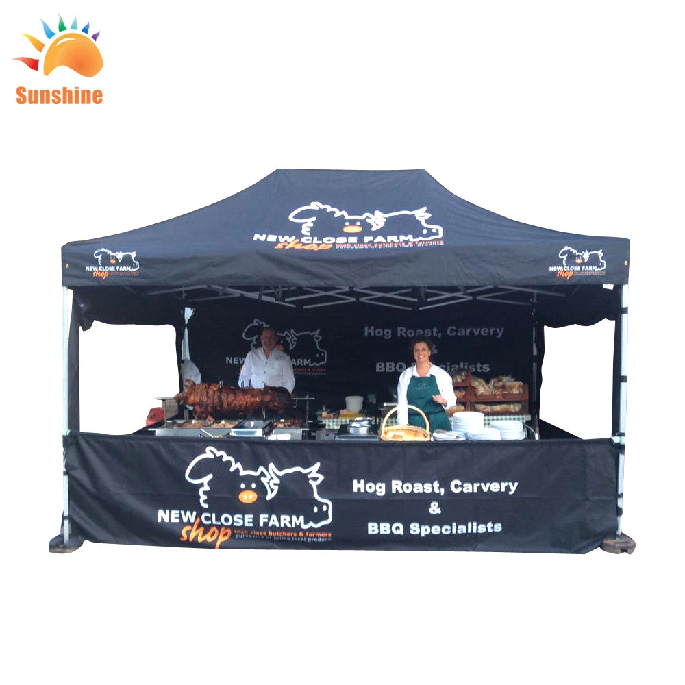 Sunshine Sourced High Quality Custom Trade Show Outdoor Pop up Advertising Event Tents Canopy with Free Promotional Design