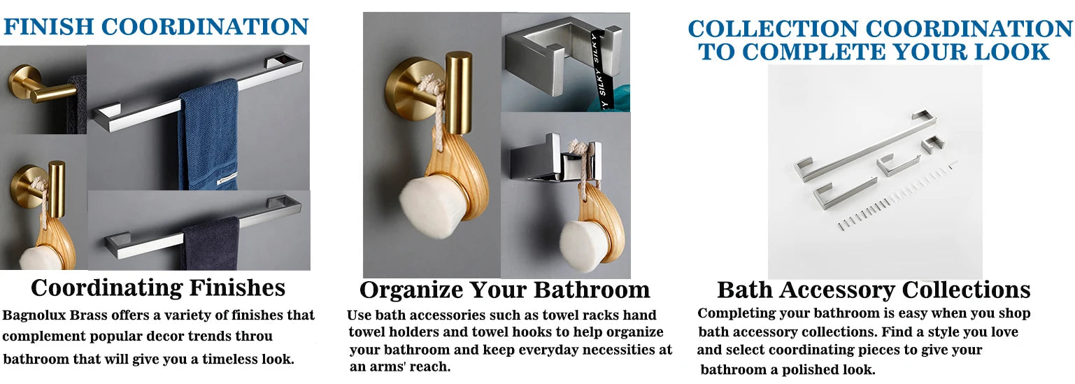 Bathroom Accessories Set Toilet Roll Paper Towel Holder Hook Bar Stainless Steel Bedroom Wall Mounted Kitchen Bath Hardware Kit