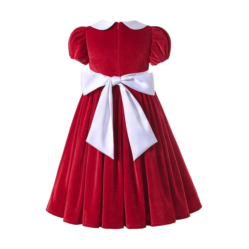 Pettigirl Dress for Kids Red Velvet Baby Summer Birthday Wedding Ceremony Children Princess Party Toddler Clothes Girls New
