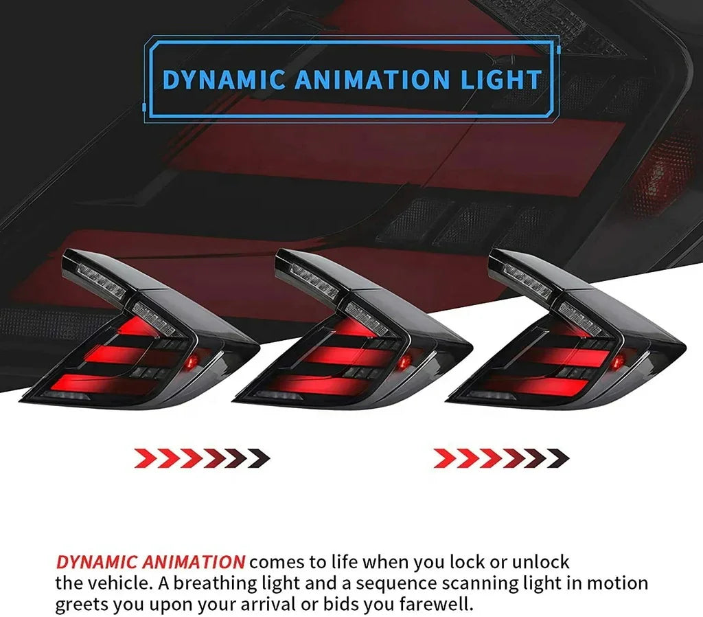 LED Sequential Tail Lights for 2017-2021 Honda Civic Hatchback