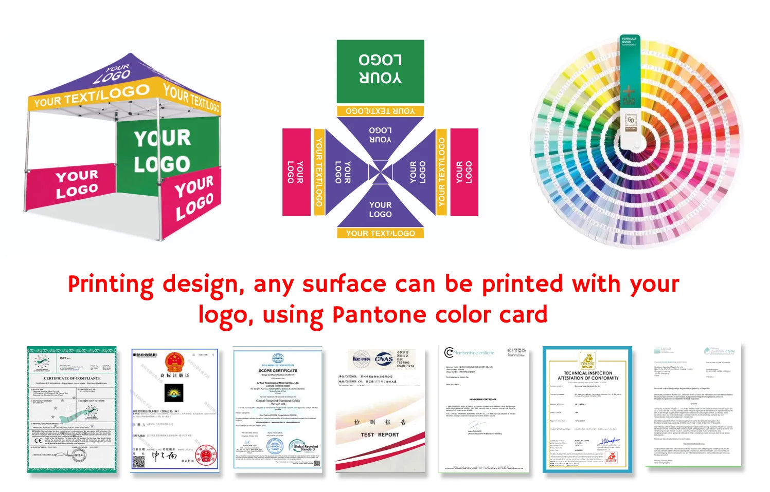 Sunshine Dtent Factory Custom Logo Printing Display Pop up Tent With Frame 3x3m Canopy Outdoor Trade Show Tents Free Design