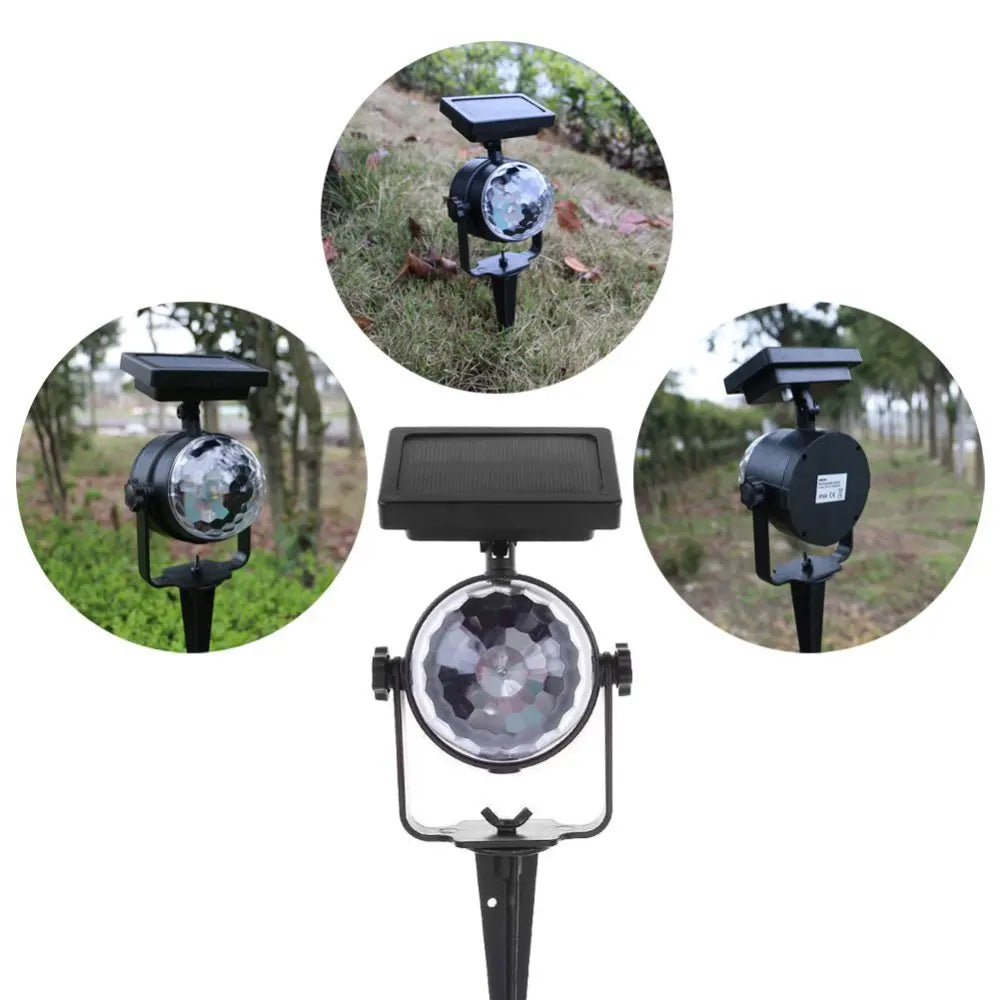 LED RGB Outdoor Solar light Rotary Stage Lamp Fairy Holiday Christmas Party Garland Waterproof Lights for Valentine's Day