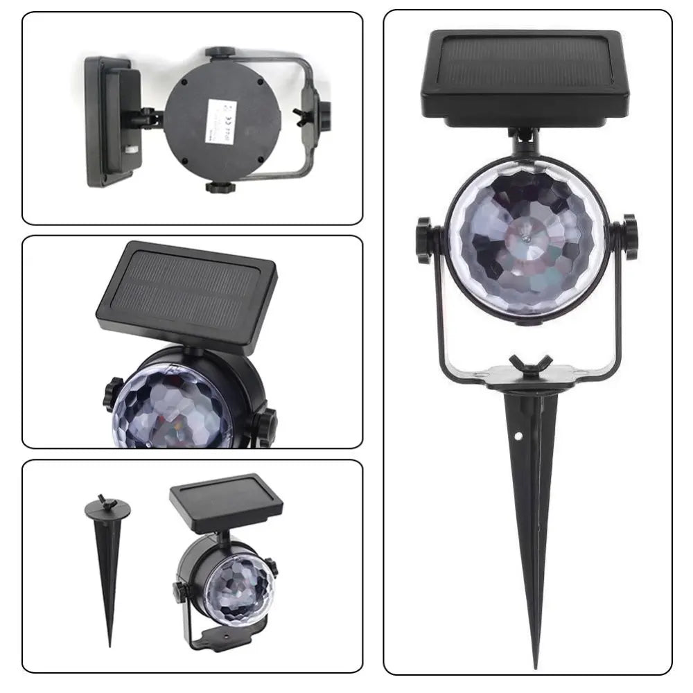 LED RGB Outdoor Solar light Rotary Stage Lamp Fairy Holiday Christmas Party Garland Waterproof Lights for Valentine's Day