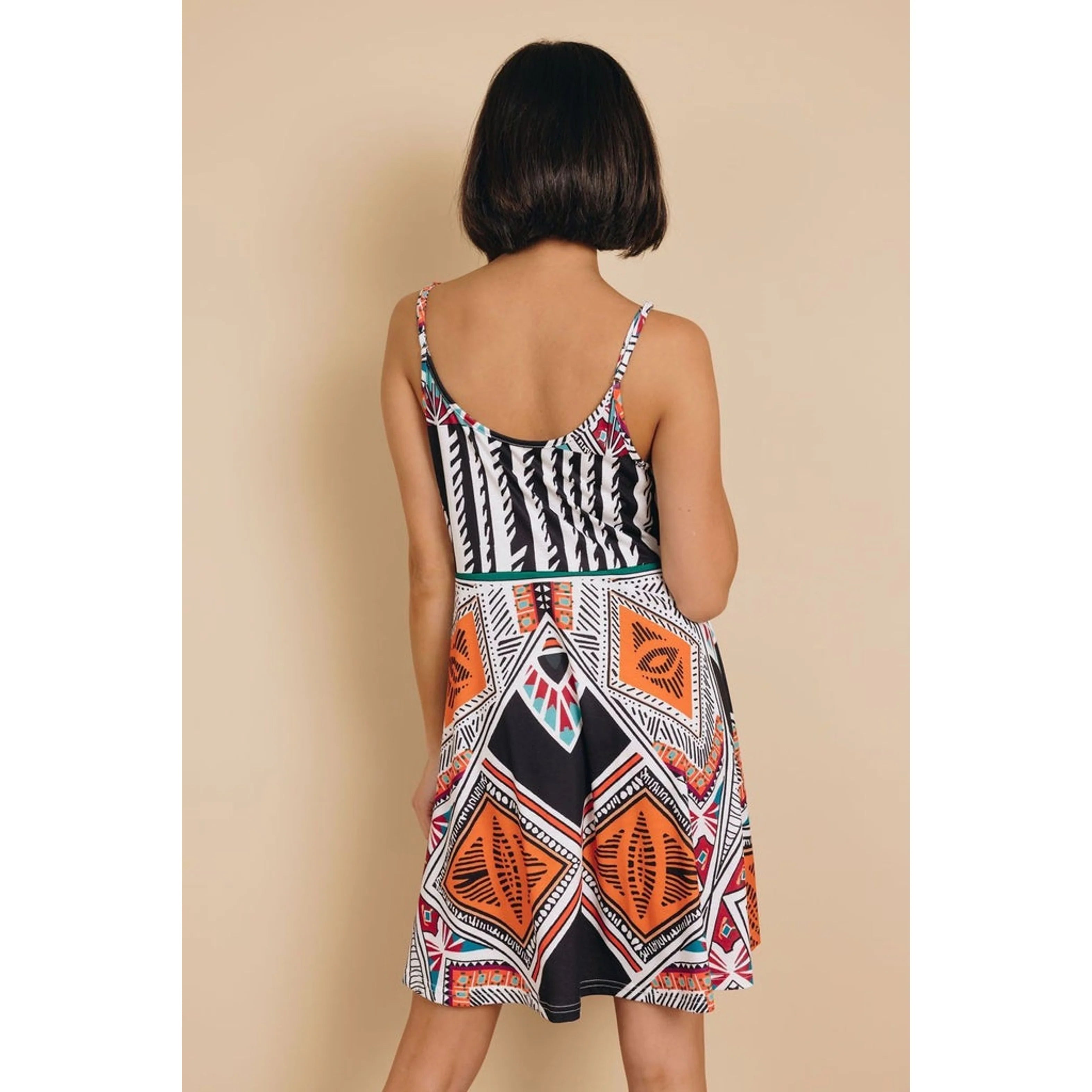 TD Breakeven Boho Dress Elegent Trendy Floral Short Dress for Women Free Size Empire Waistline Spandex Material Tassel for Day