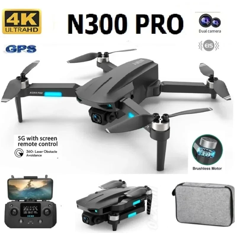 JHD N300 PRO Drone GPS 4K Professional With Camera 5G WIFI FPV Brushless RC Dron Quadcopter Obstacle Avoidance Kids Gifts Toys