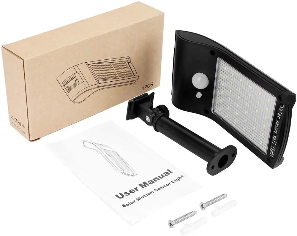 Solar Lights Outdoor LED Solar Powered Security Lights Motion Sensor Wall Lamp Bright Waterproof Solar Lamp with 180° Adjustable