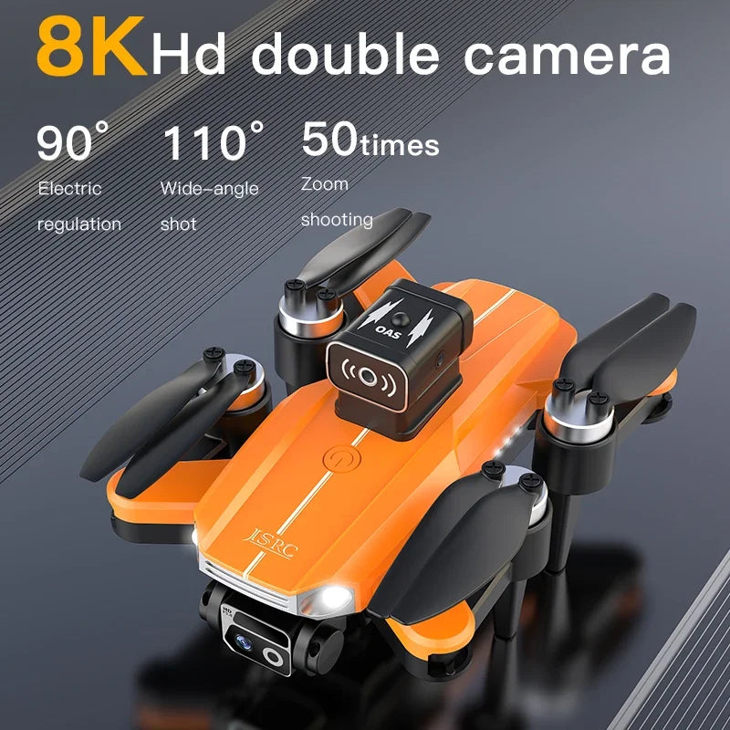 JHD JS26 Drone Electric 8K Dual 5G WIFI FPV RC Quadcopter Outdoor Flying UAV with Remote Follow Me Feature Kid Toy Gift