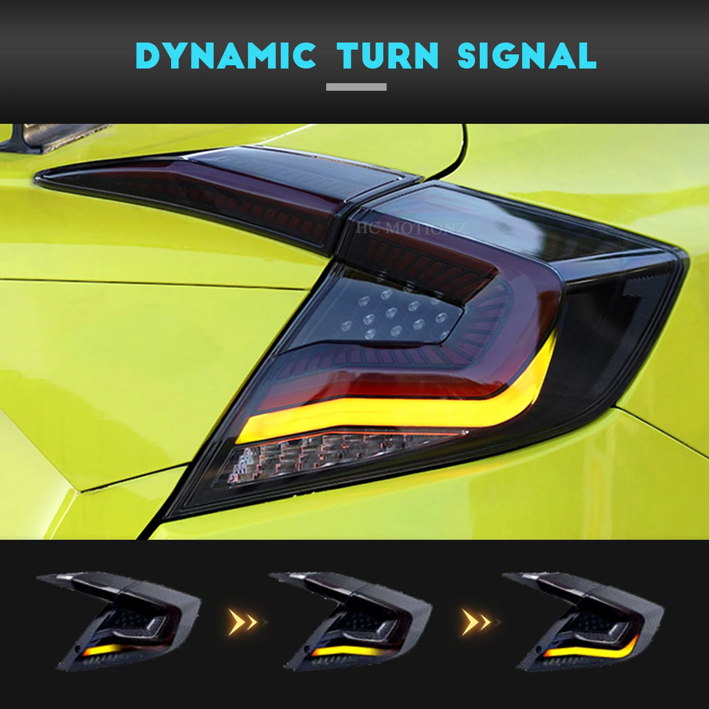HCMOTIONZ Support for US shipments Styling DRL LED Rear Lamps 2016-2021 Car Tail Lights For Honda Civic 10th Gen