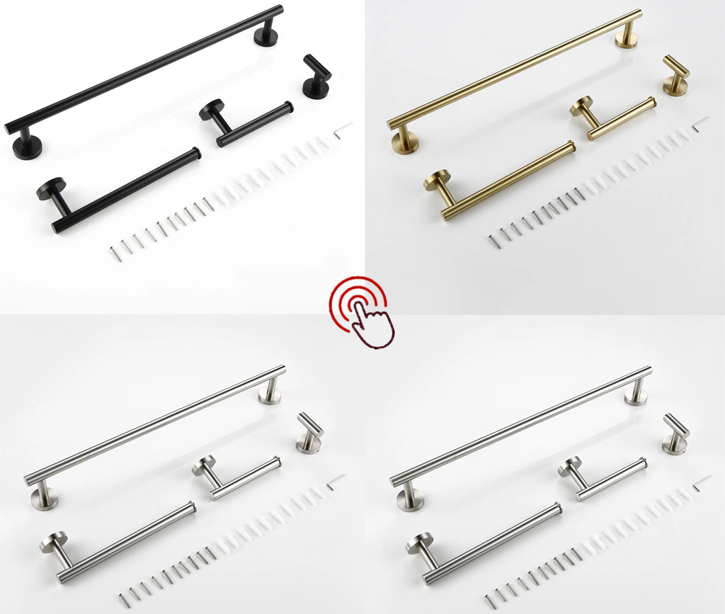 Bathroom Accessories Set Toilet Roll Paper Towel Holder Hook Bar Stainless Steel Bedroom Wall Mounted Kitchen Bath Hardware Kit
