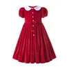 Pettigirl Dress for Kids Red Velvet Baby Summer Birthday Wedding Ceremony Children Princess Party Toddler Clothes Girls New