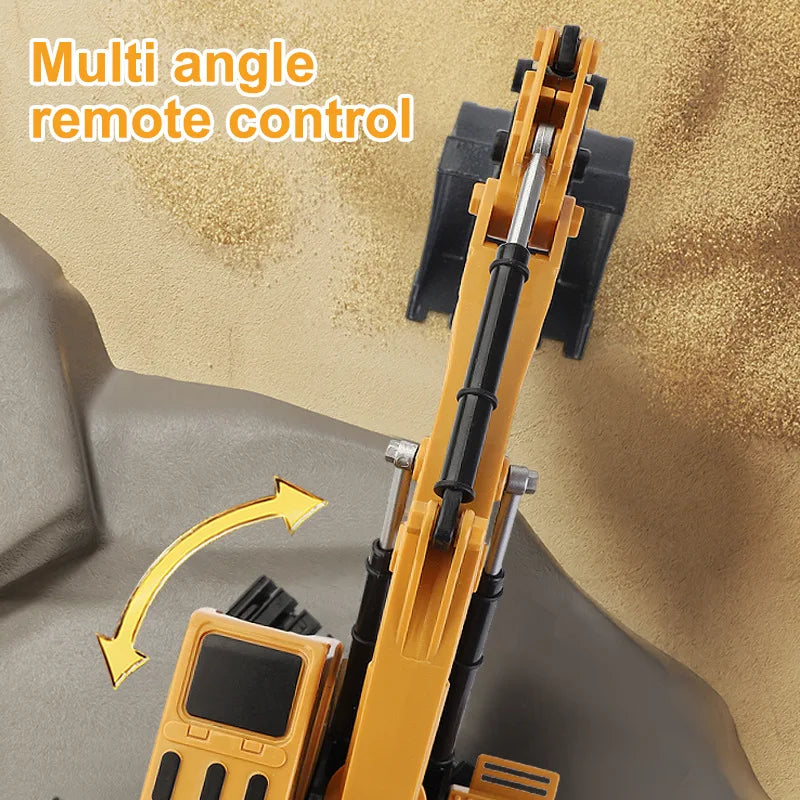 High Quality Six-Channel 2.4G Wireless Remote Control Racing Excavator Engineering Car Toy Alloy Version Kids Includes Charging