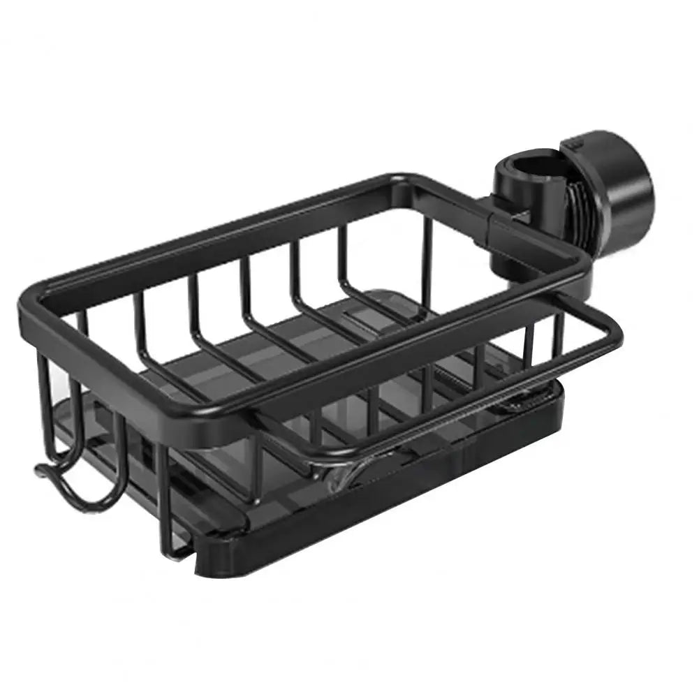 Faucet Drain Rack Sponge Dish Soap Holder Hanging Kitchen Organizer Rack with Hook Strong Load-bearing Kitchen Sink Organizer