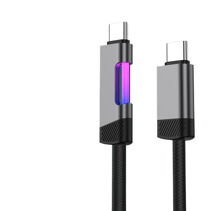 NEW RGB Fast Charging Cable 100W Type C Cable Changing Fast Charging Cable for Xiaomi Huawei Redmi OPPO POCO RGB Ambient Light