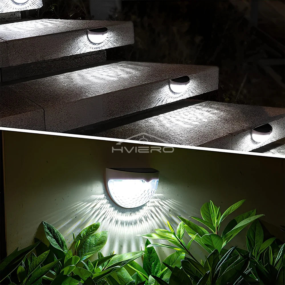 LED Solar Fence Lamp Outdoor Waterproof Wall Lights Corrugated Lights for Fence Terrace Garden Path Decorative Light Warm White