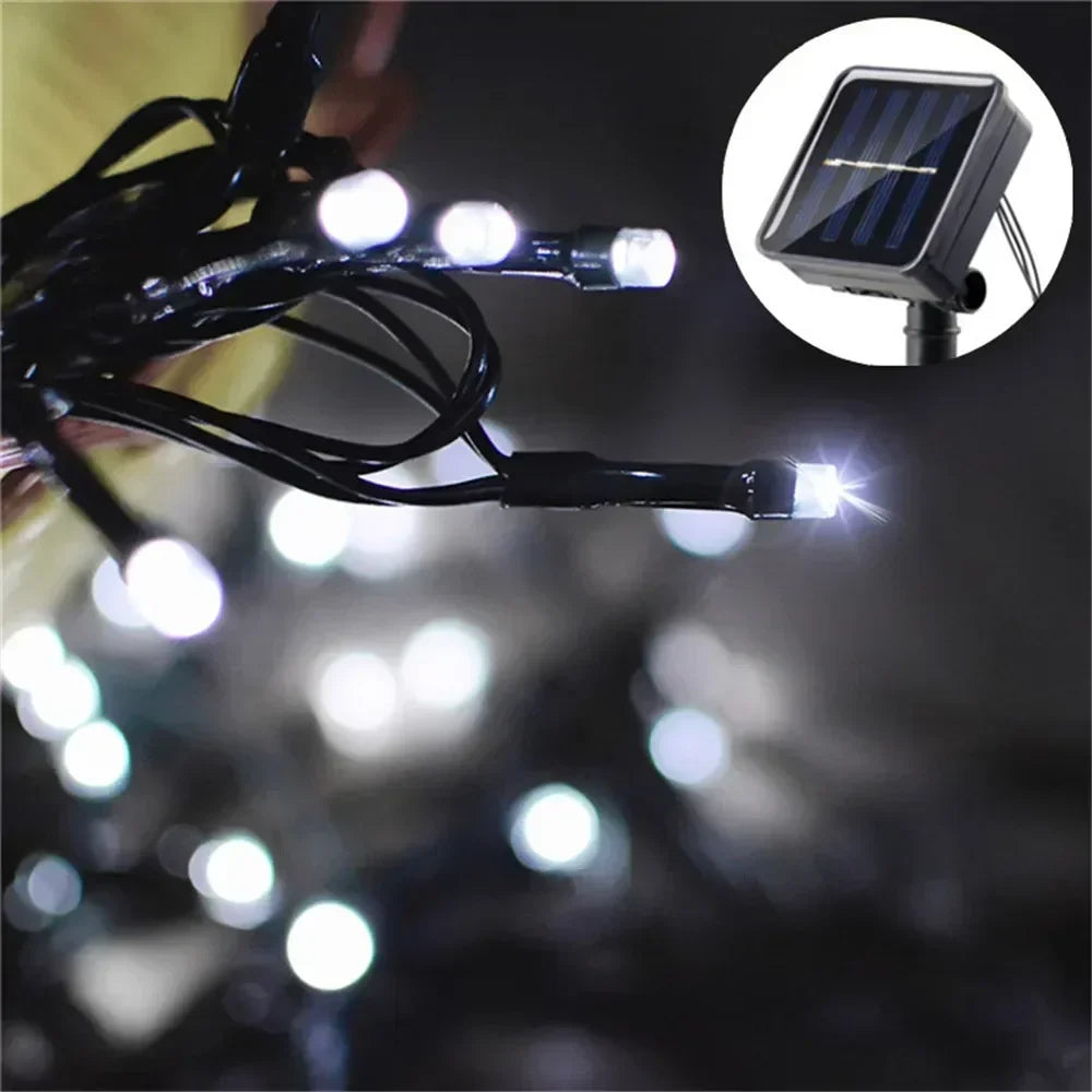 Solar String Light Fairy Outdoor Garden Waterproof Lamp 2025 Christmas Garland Xmas Holiday Party Home Halloween Decoration