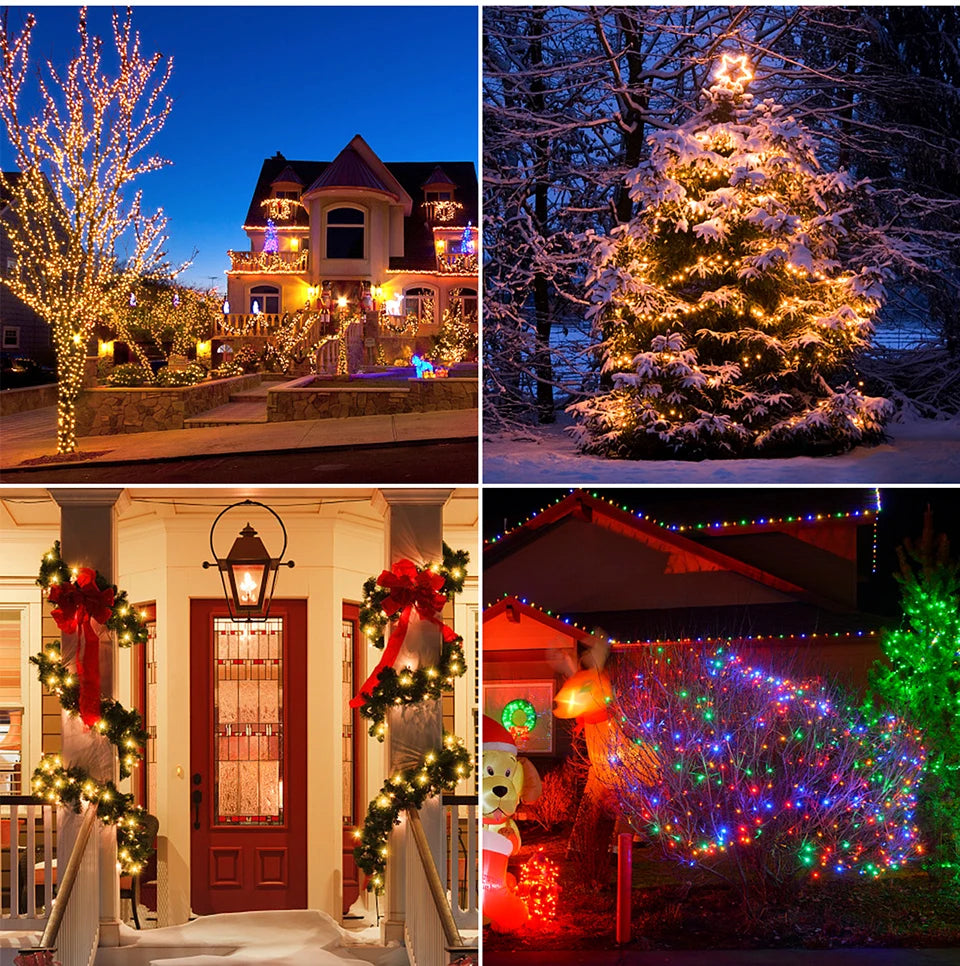 10M-100M Solar Outdoor Lights Waterproof Fairy Light String Waterproof Christmas Lights Garland Party New Year Wedding Decoratio