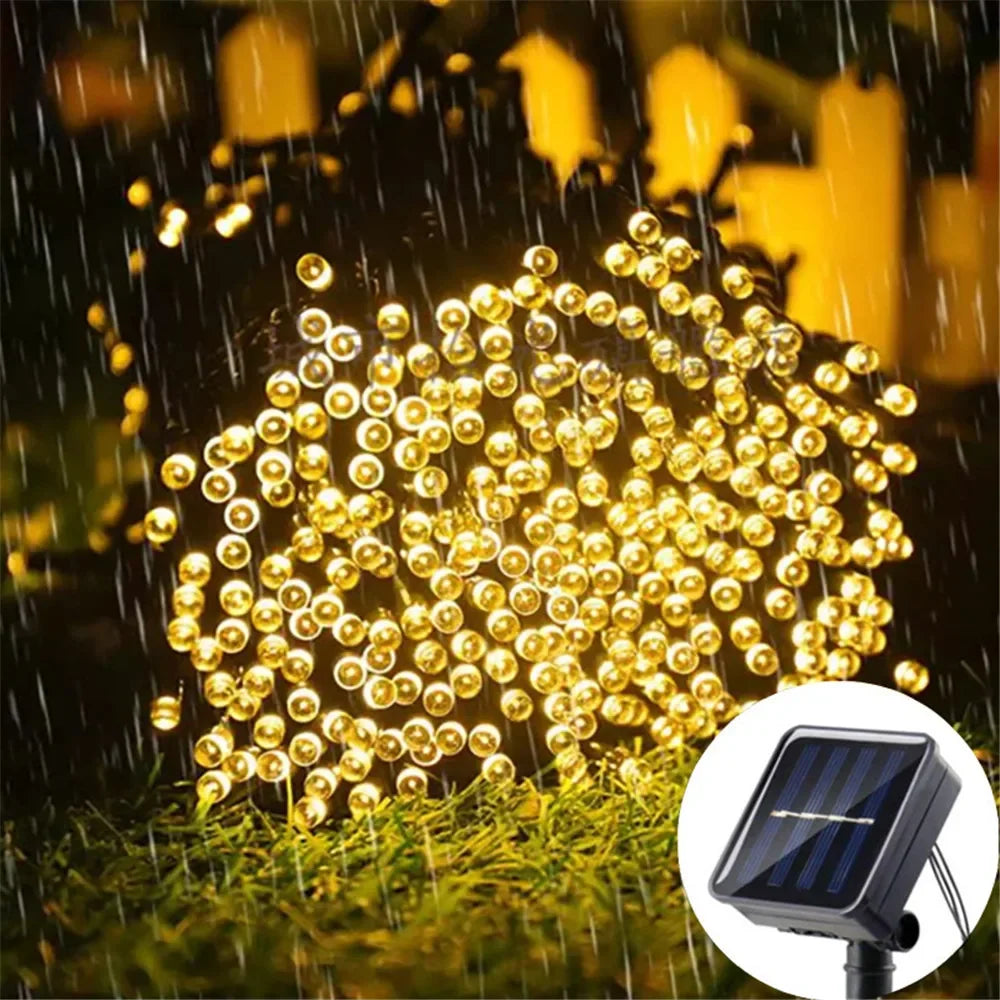 Solar String Light Fairy Outdoor Garden Waterproof Lamp 2025 Christmas Garland Xmas Holiday Party Home Halloween Decoration