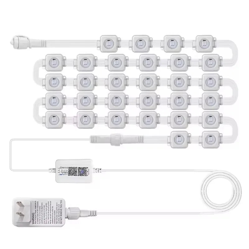 Outdoor Lights Permanent Smart RGBIC Eaves LED Lights Festival Flashing Lighting Fairy String for Christmas Holiday Decorations