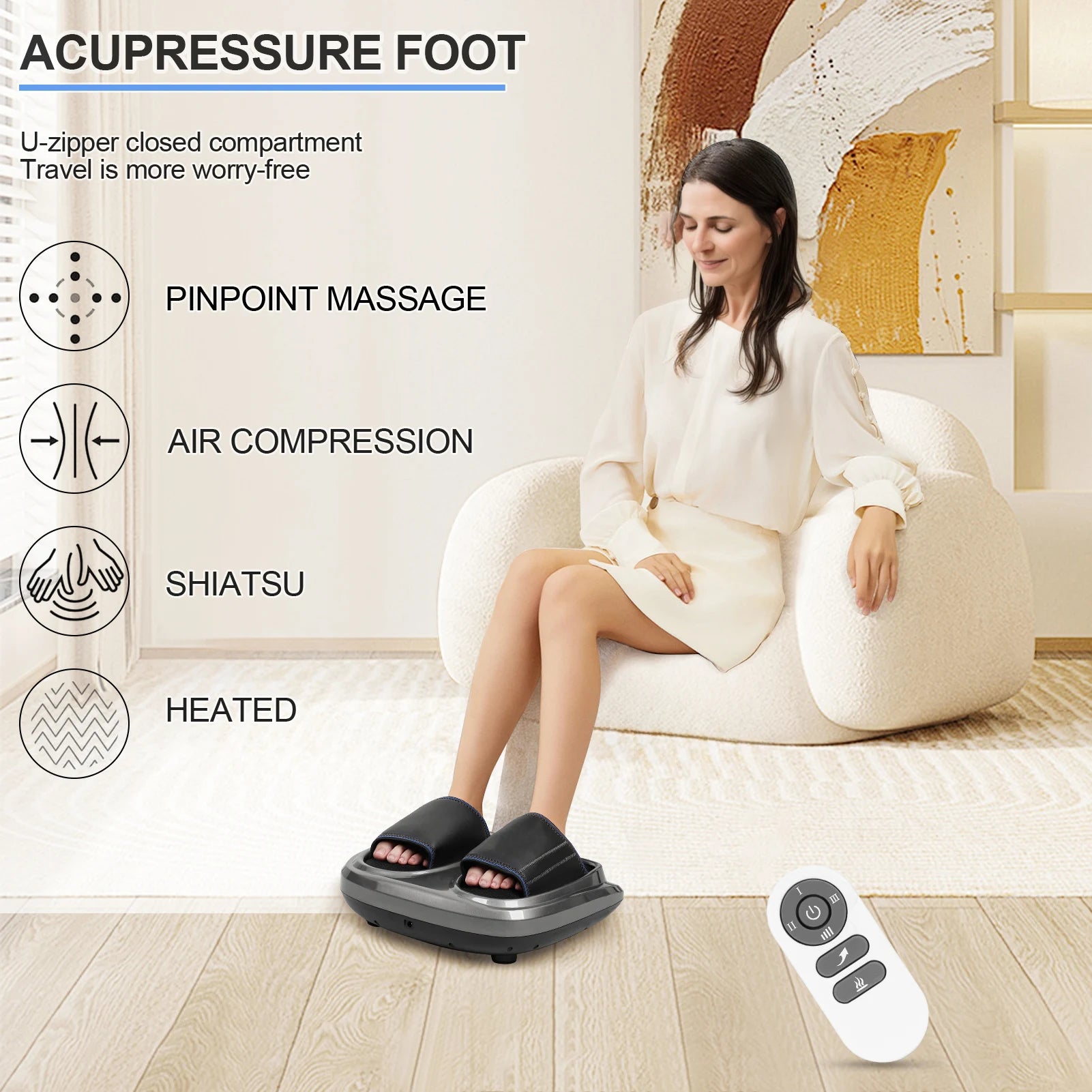 Electric Foot Massager Therapy Shiatsu Kneading Roller Muscle Relief Fatigue Foot Massage Spa Machine