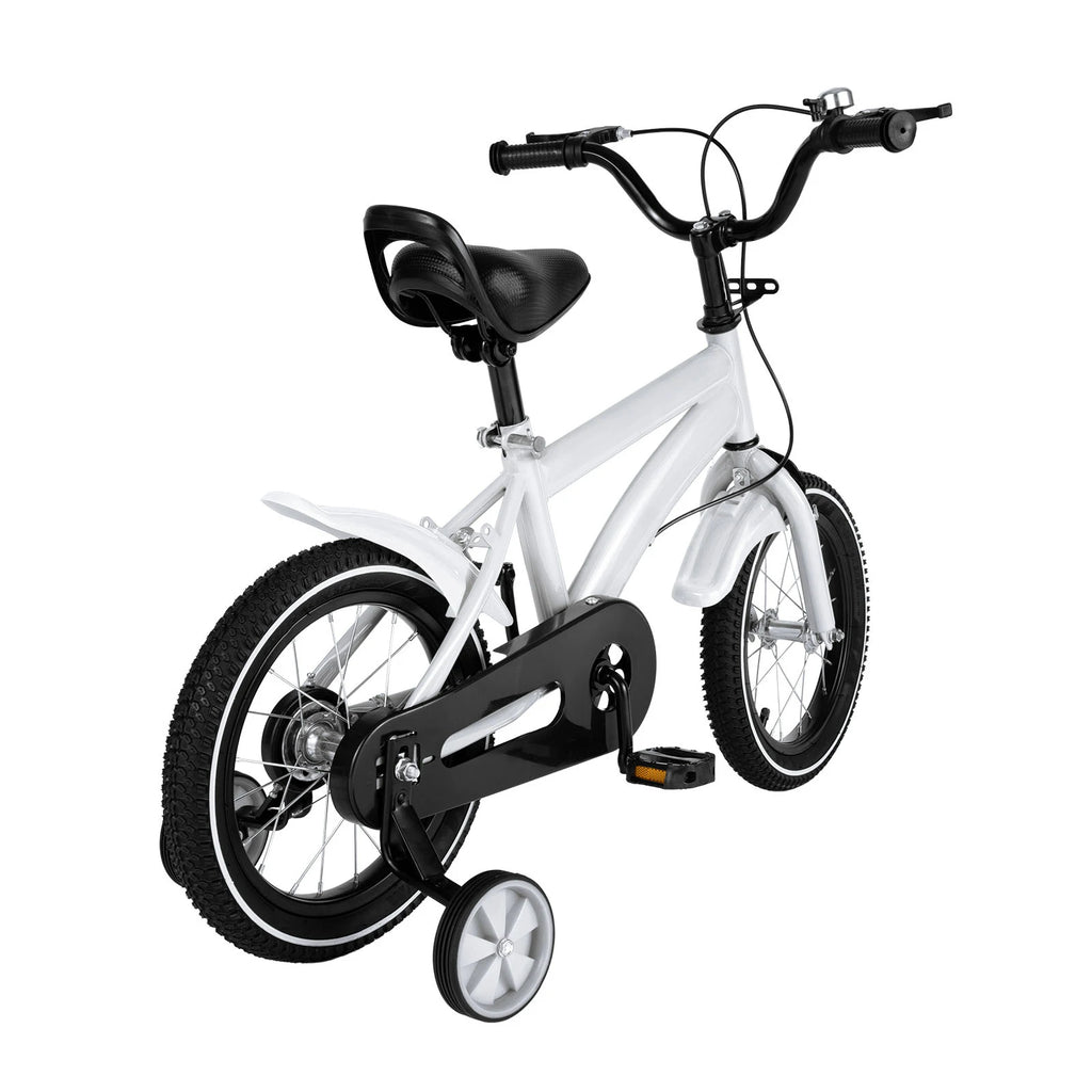 14 Inch Kids Bike Adjustable Seat Dual Brakes Children's Bicycle Load 50kg w/Training Wheels for Ages 2-4, Yellow/Blue/Red/White